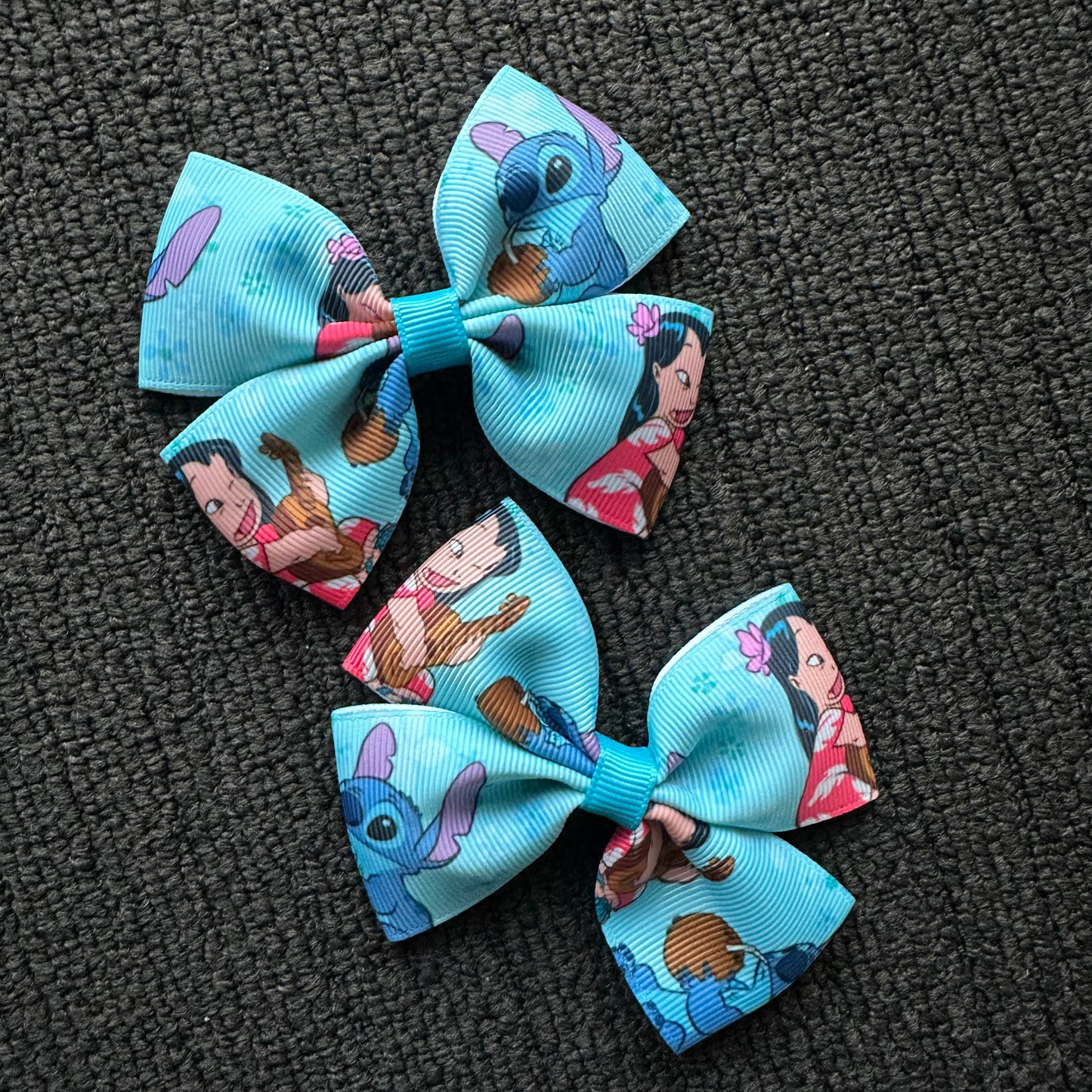 Stitch Ribbon Bow Piggy Clips