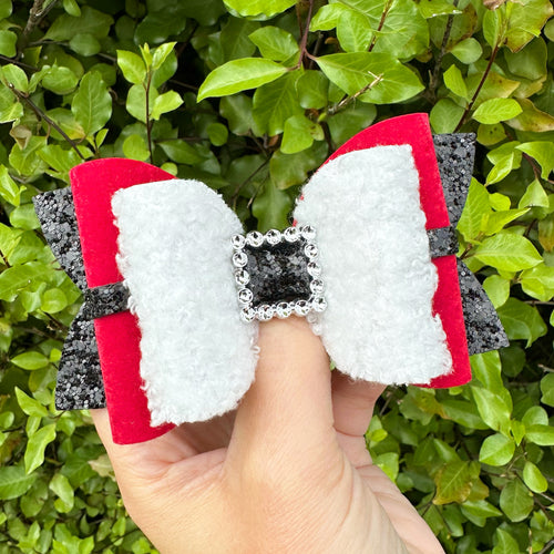 Fluffy Santa Bow