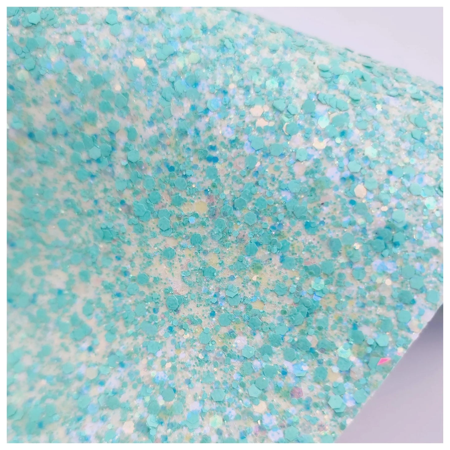 Aqua Confetti Chunky Glitter Leather