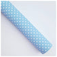 Baby Blue & White Polka Dots Litchi Leather