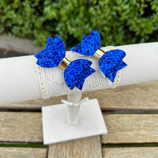 Baby Dolly Classic Glitter Bows// Blue