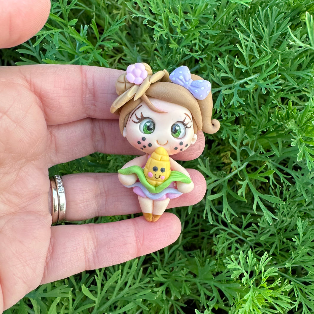 Custom Corn Girl Clay Bow