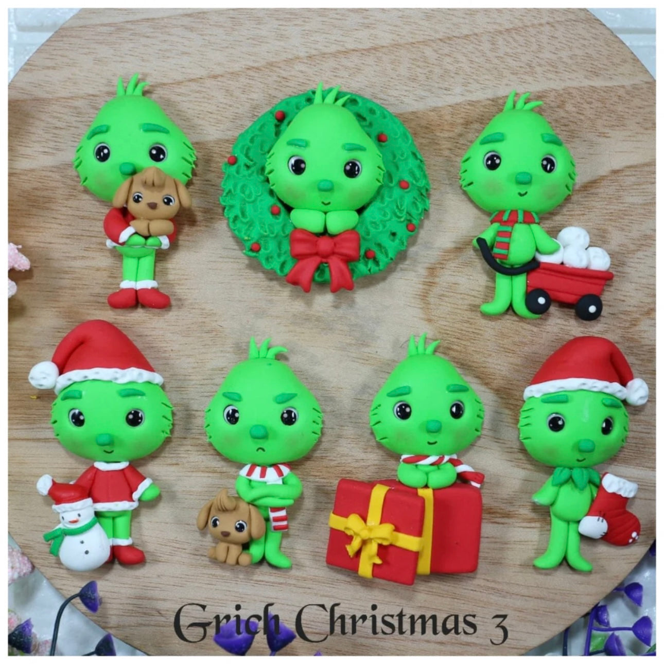 Custom Grinch Wreath Clay Bow