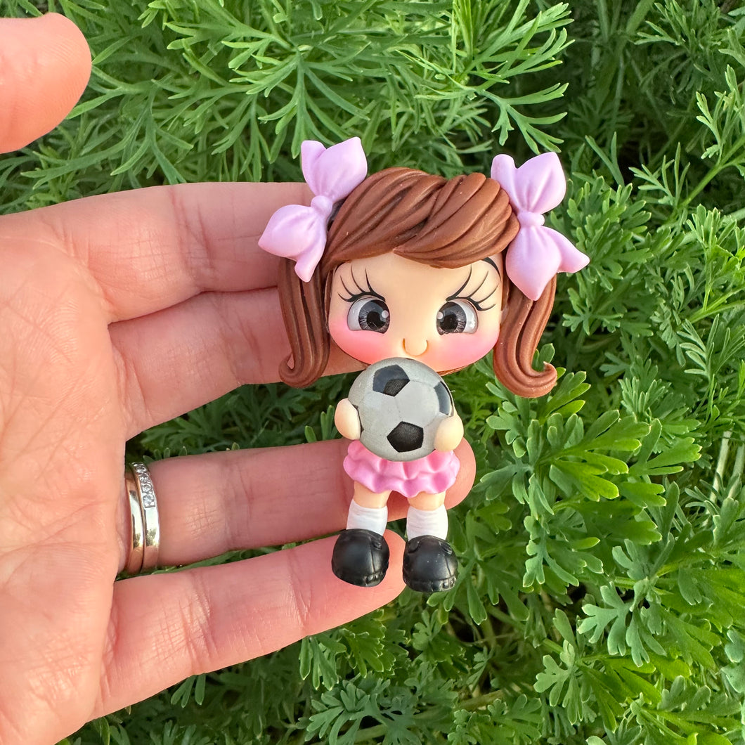 Custom Soccer Girl Clay Bow