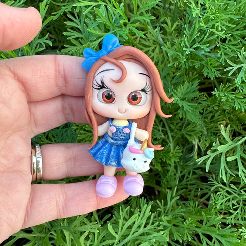 Custom Unicorn Girl Clay Bow