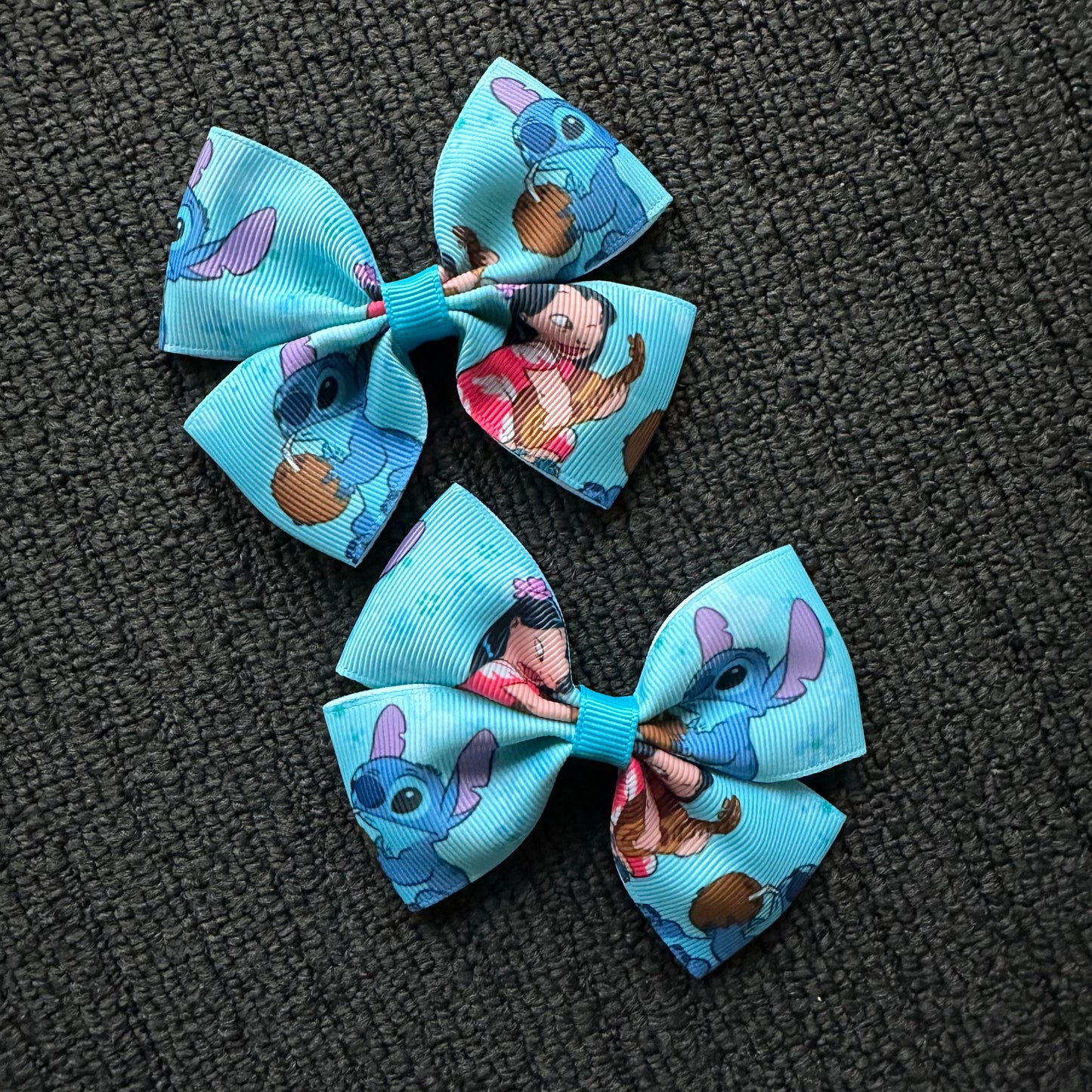 Stitch Ribbon Bow Piggy Clips