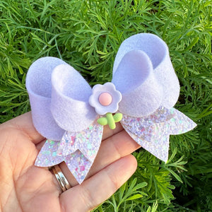 Franchi Fancy Felt/ Glitter Bow (Lilac)