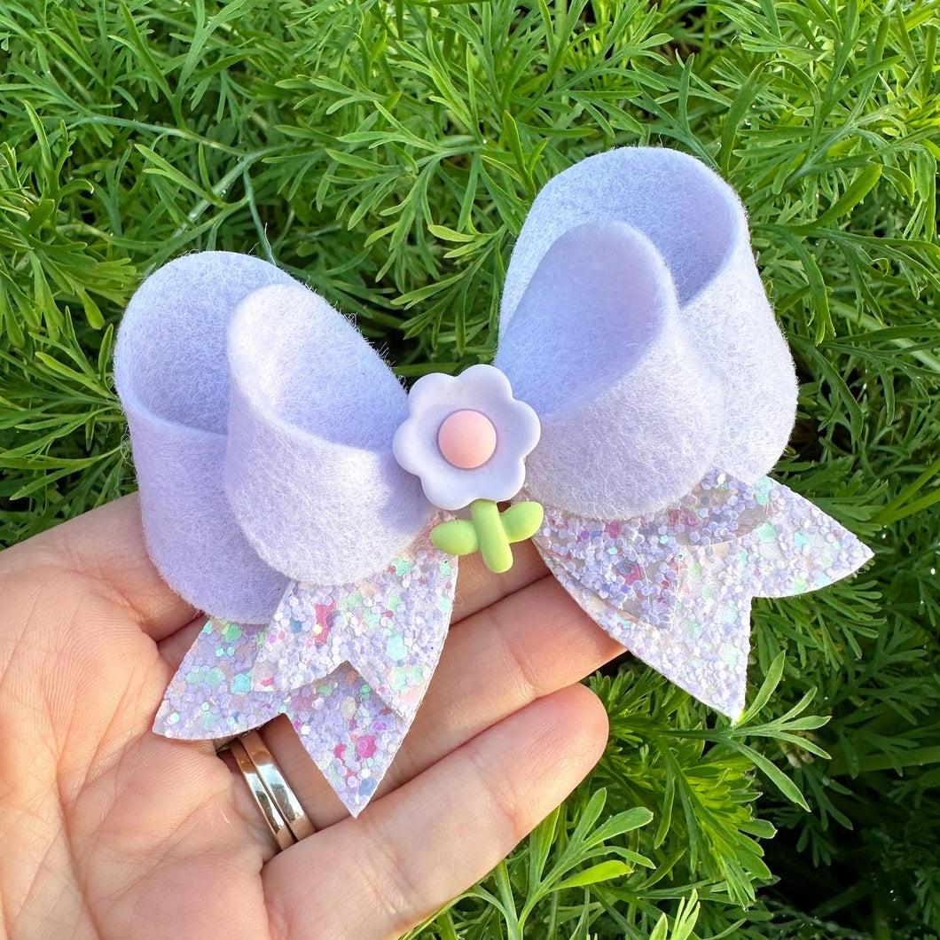 Franchi Fancy Felt/ Glitter Bow (Lilac)