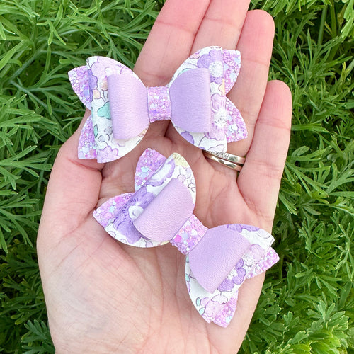 Purple Floral Mini Imogen Bows