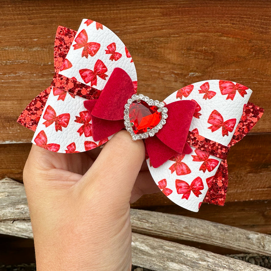 Red Bow Embellished Christmas Wish Bow