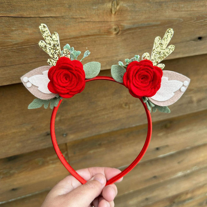 Felt Fawn Headband (Red)