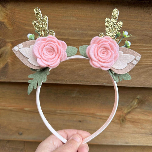 Felt Fawn Headband (Pink)