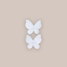 Load image into Gallery viewer, Pigtail Clips// Petite Opal Glitter Butterfly