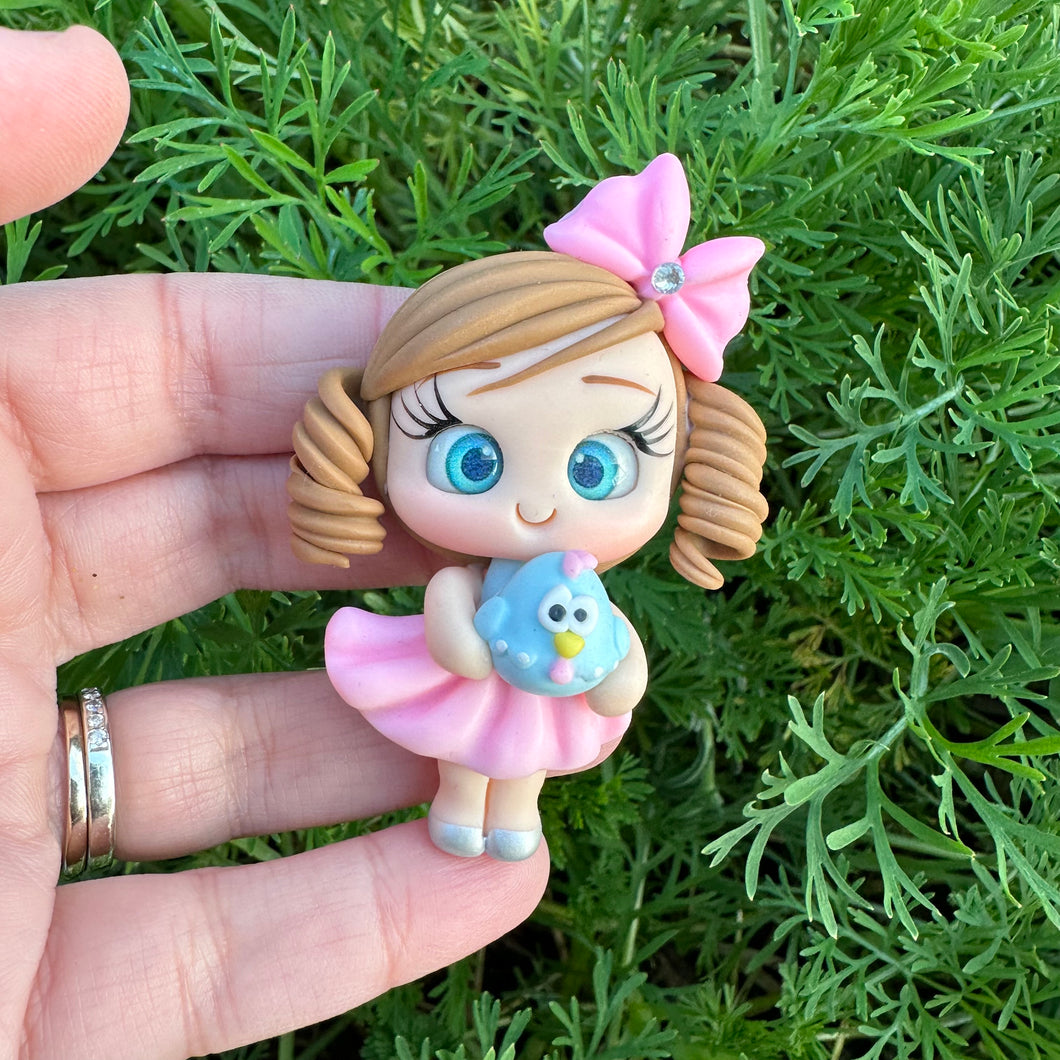 Custom Bird Girl Clay Bow