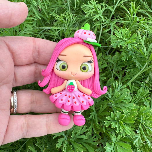 Custom Strawberry Girl Clay Bow