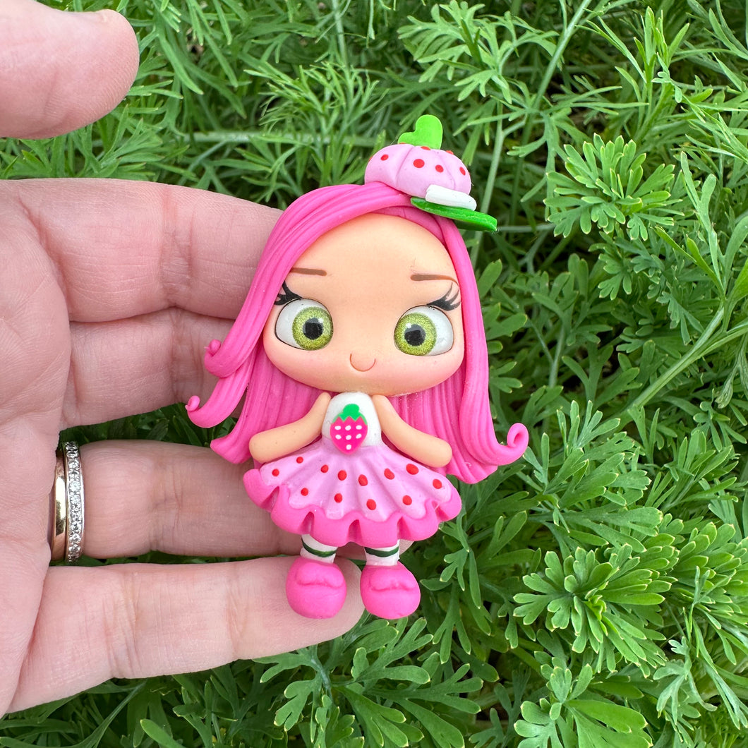 Custom Strawberry Girl Clay Bow