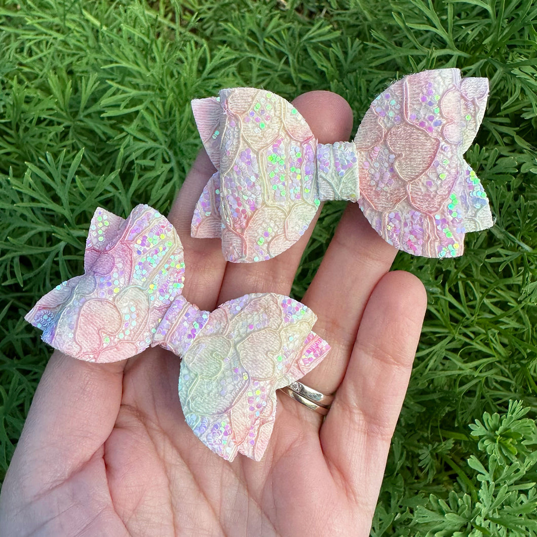 Pastel Rainbow Lace Mini Beauty bows