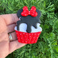 Custom Mouse Cupcake Clay Bow