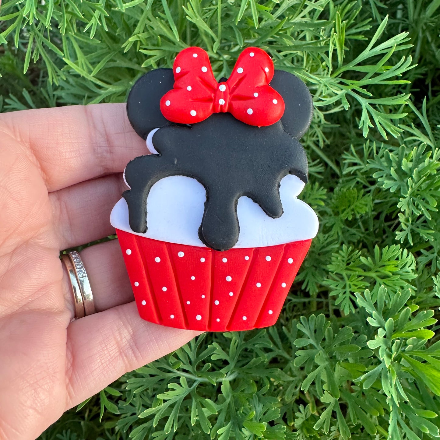 Custom Mouse Cupcake Clay Bow