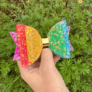 Rainbow Sparkle Large Dolly bow