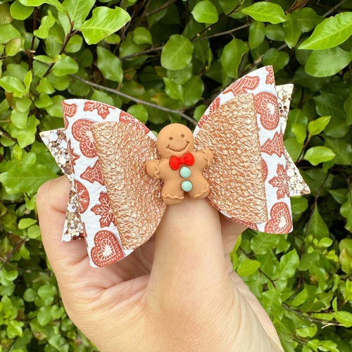 Gingerbread Embellished Dolly Bow