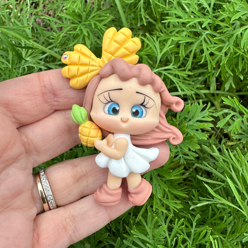 Custom Pineapple Girl Clay Bow