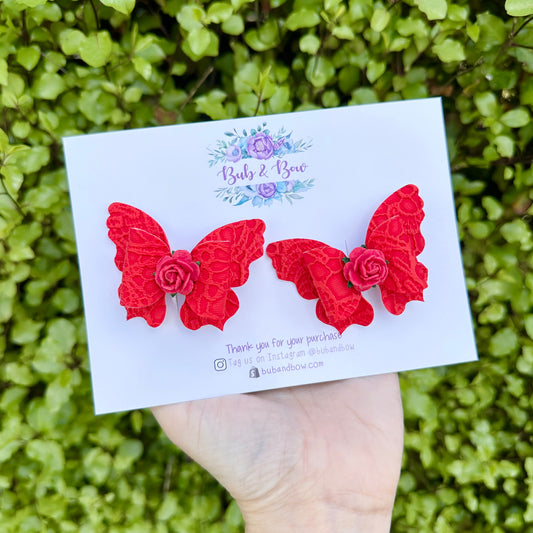 Red Lace Butterfly Piggys