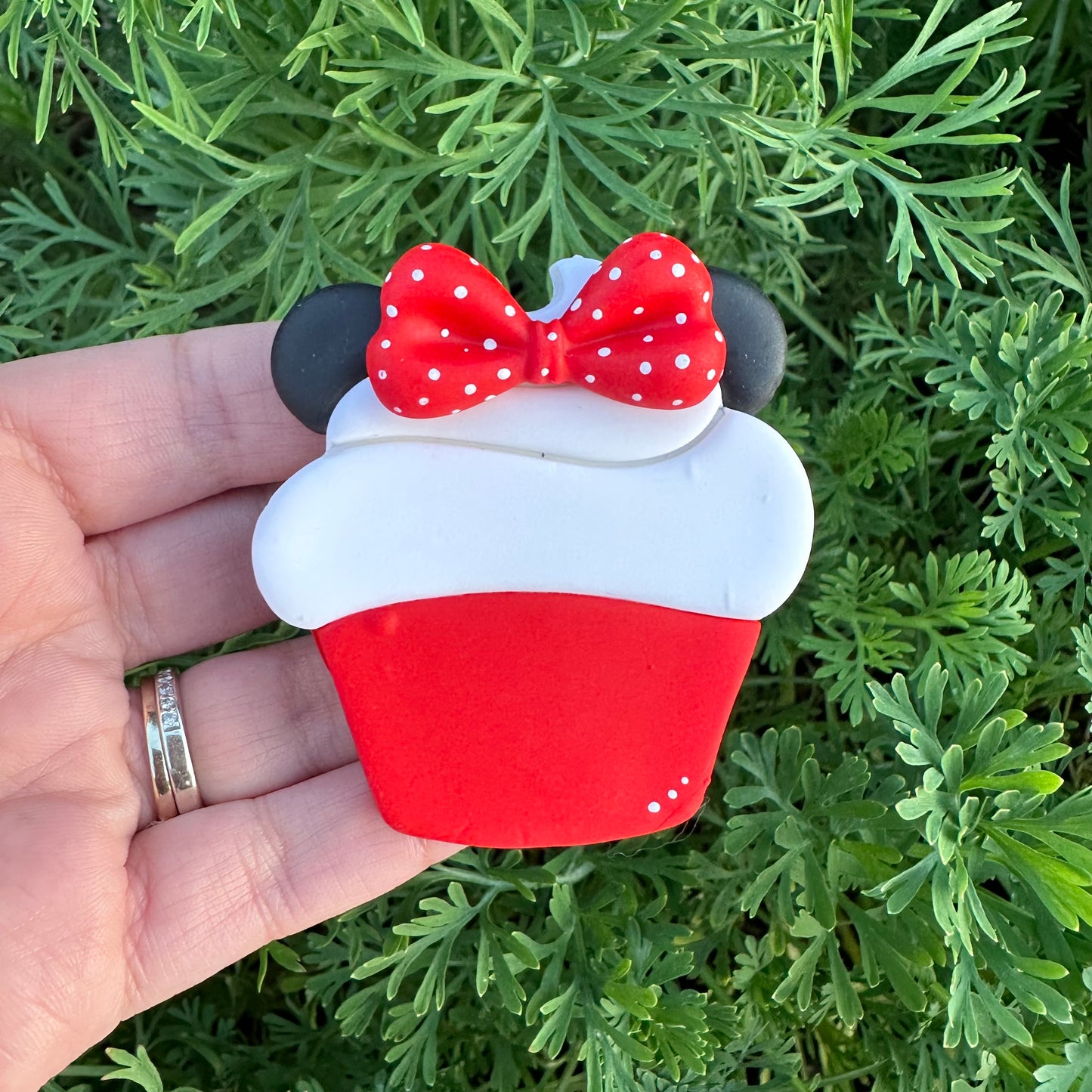 Custom Mouse Cupcake Clay Bow