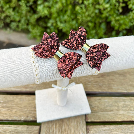 Baby Dolly Classic Glitter Bows// Brown