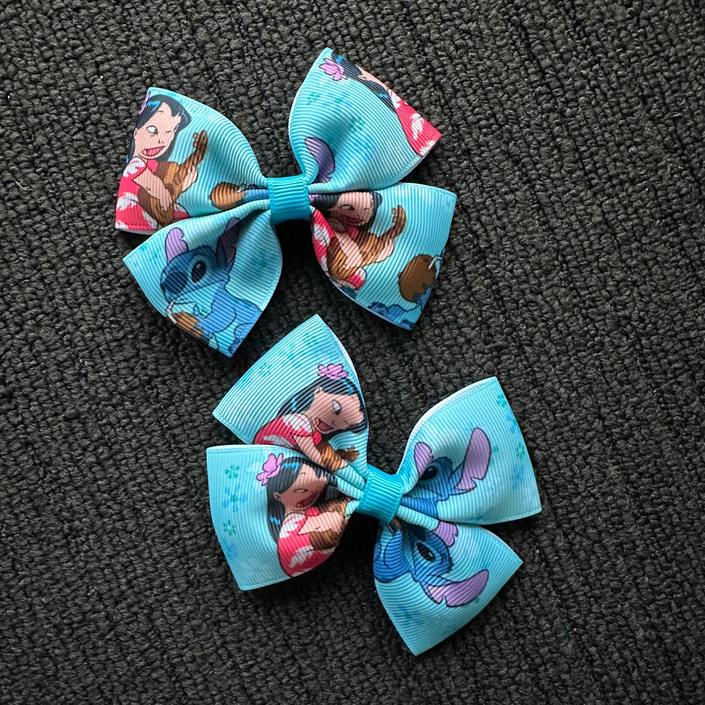 Stitch Ribbon Bow Piggy Clips