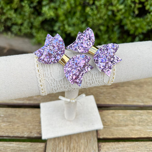 Baby Dolly Classic Glitter Bows// Amethyst