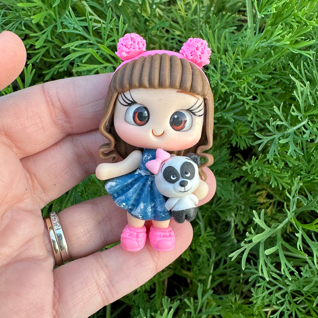 Custom Panda Girl Clay Bow