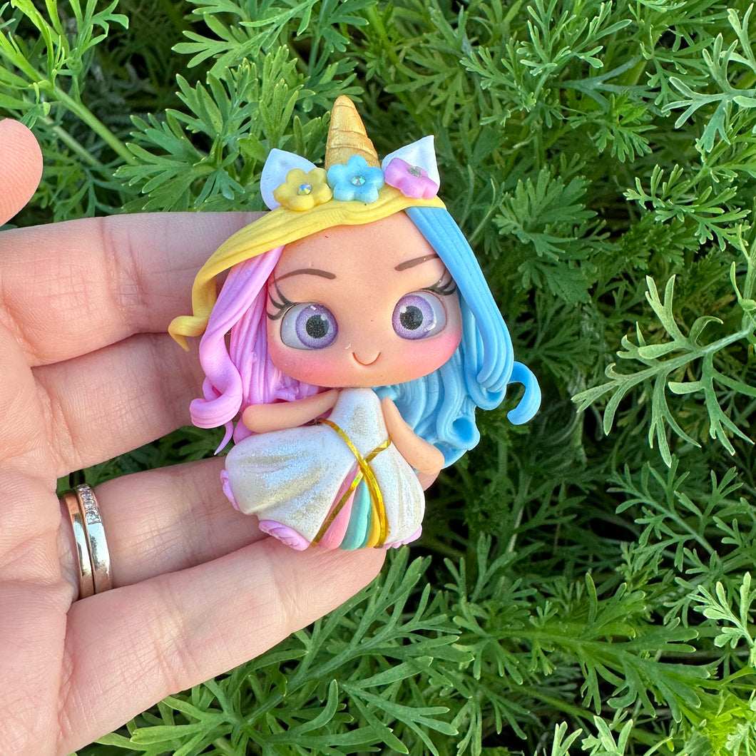 Custom Unicorn Girl Clay Bow