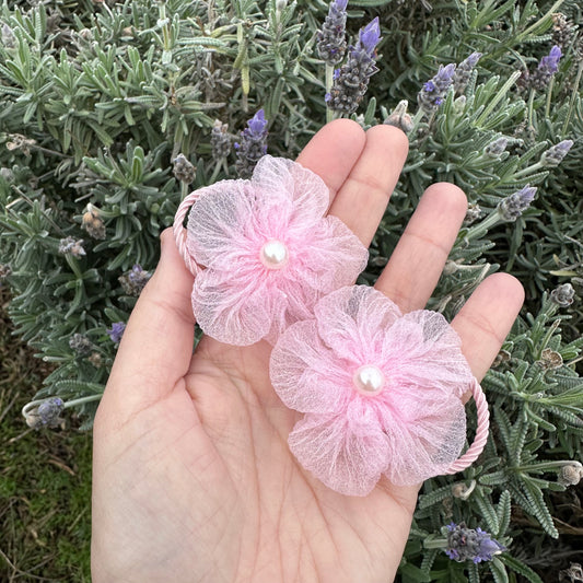 Pink Flower Hair Ties (each)