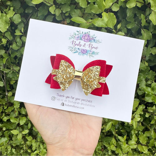 Small Christmas Wish Bow (Crushed Velvet Red)