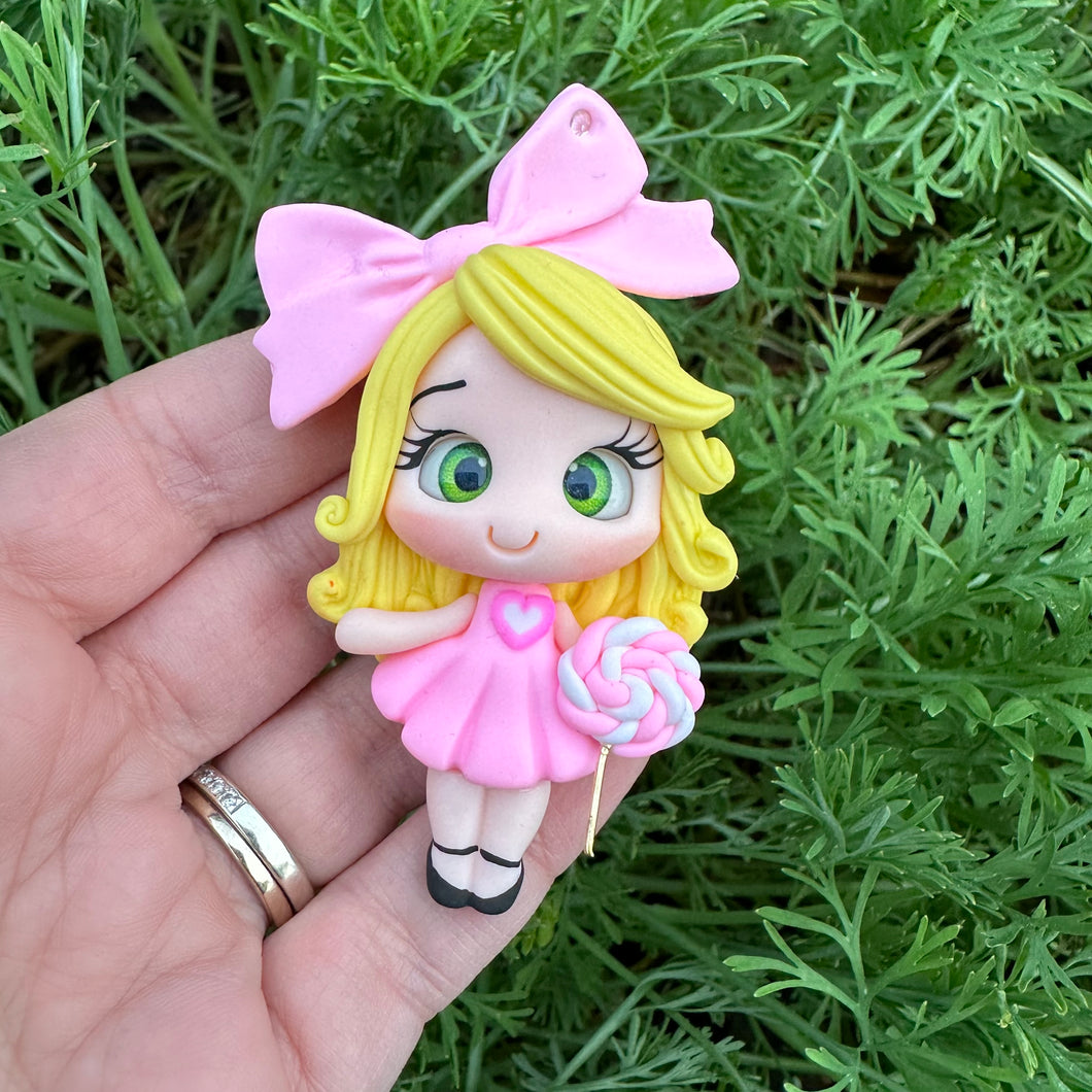 Custom Lollipop Girl Clay Bow