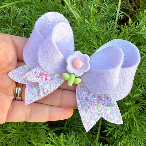 Franchi Fancy Felt/ Glitter Bow (Lilac)