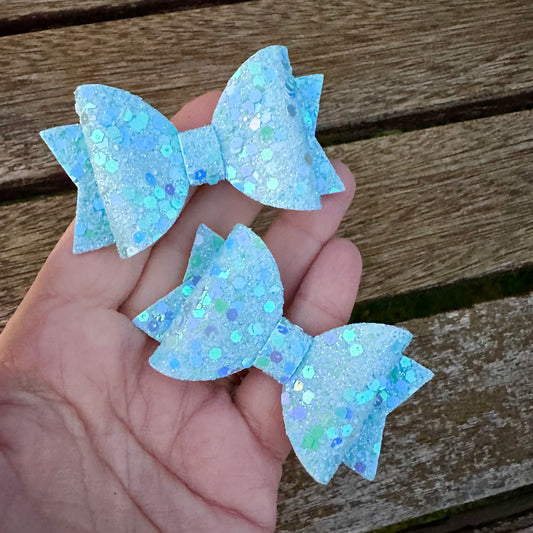 Baby Dolly Bows// Blue Sprinkles Glitter