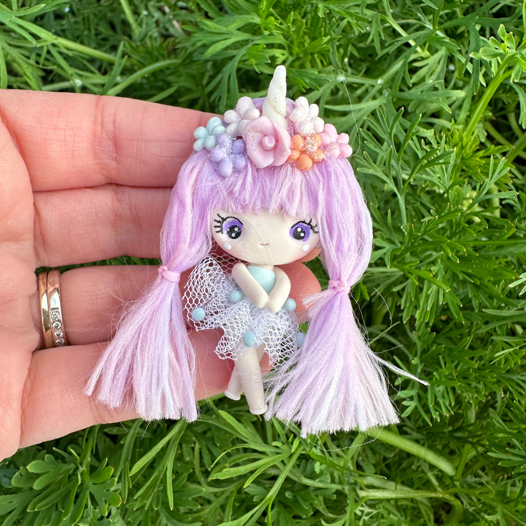 Custom Unicorn Girl Clay Bow