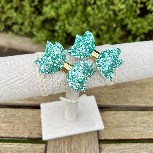 Baby Dolly Classic Glitter Bows// Jade