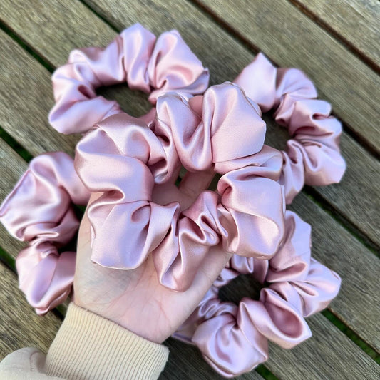 Deluxe Satin Scrunchie (regular)// Opal Pink