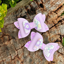 Load image into Gallery viewer, Reversed Purple Floral Mini Imogen Bows