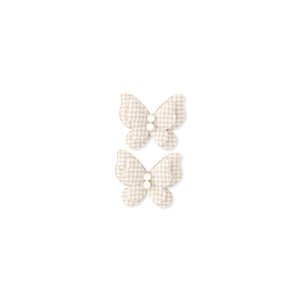 Butterfly Clip Pigtail // Tiny Gingham- Ash