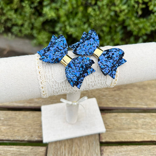 Baby Dolly Classic Glitter Bows// Navy New