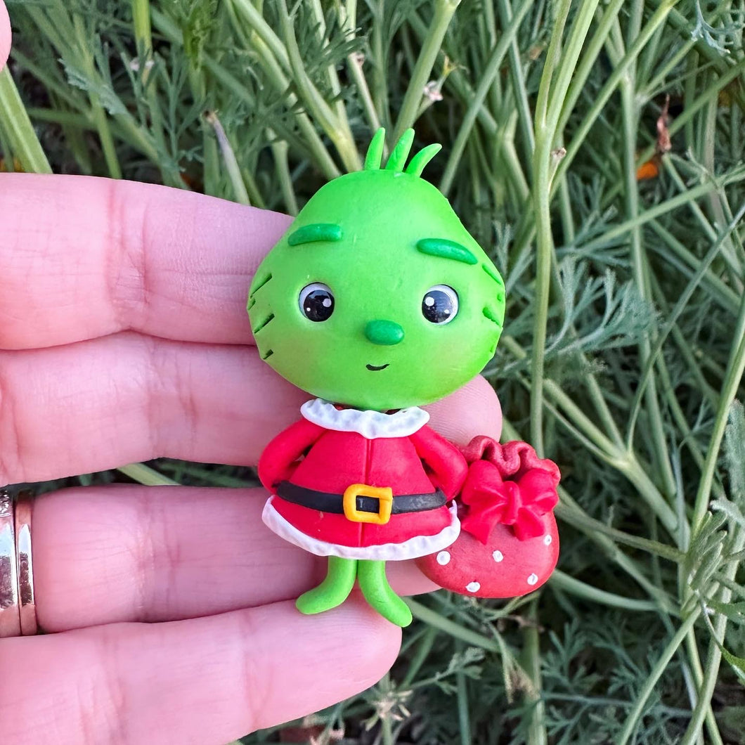 Custom Grinch Sack Clay Bow