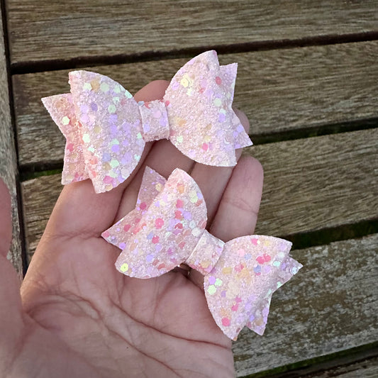 Baby Dolly Bows// Apricot Sprinkles Glitter