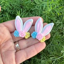 Load image into Gallery viewer, Custom Floral Bunny Clay Bow Piggys