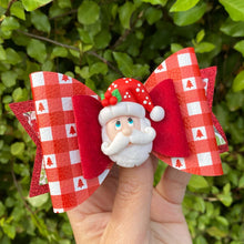 Load image into Gallery viewer, Santa Large Dolly Clay bow (11cm)