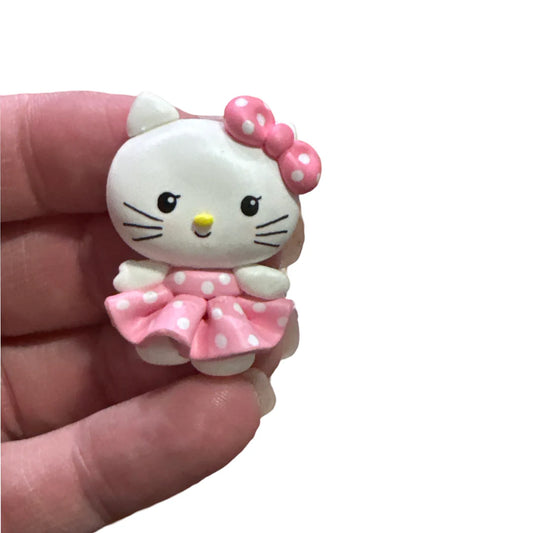 Custom Pink Kitty Clay Bow