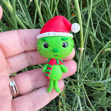 Load image into Gallery viewer, Custom Grinch Santa Hat Clay Bow